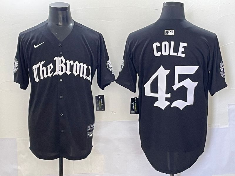 Men 2025 New York Yankees #45 Cole Black Five generations Joint Name Nike MLB Jersey style 1->new york yankees->MLB Jersey